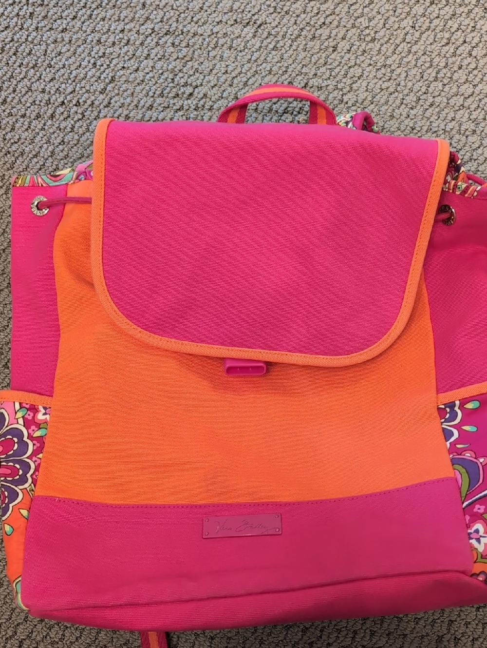 Vera Bradley Pink and Orange Backpack